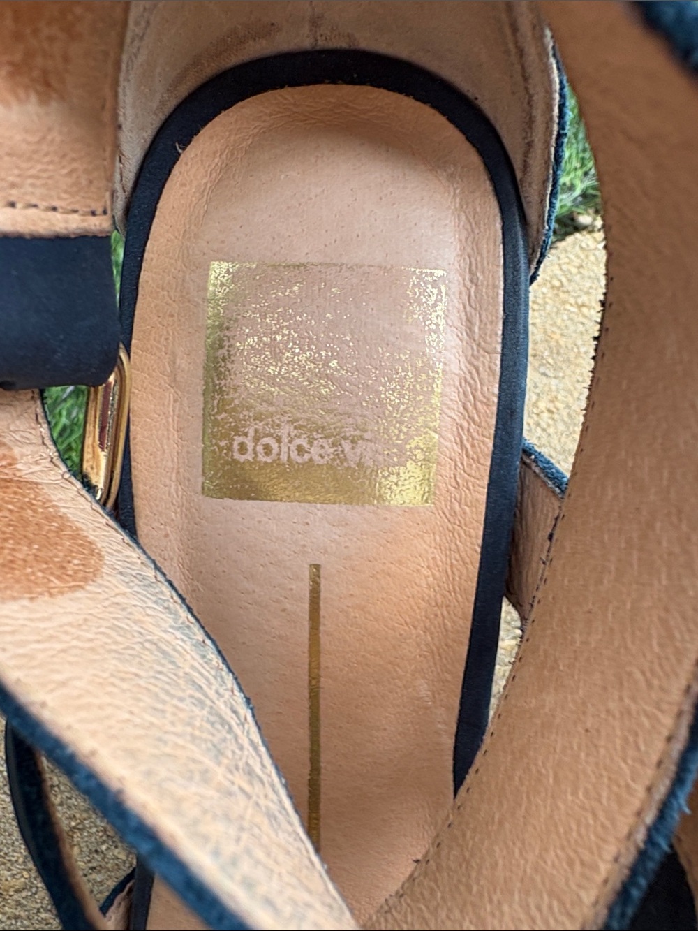 Dolce Vita Dark Blue Suede Crisscross Ankle Strap Block Heels - Picture 3 of 10